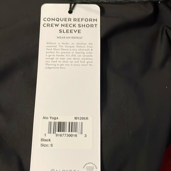 NWT Alo Yoga Conquer Reform Crewneck Short Sleeves in Black Size S - Picture 8 of 12